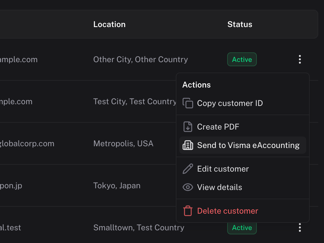 Send Customer