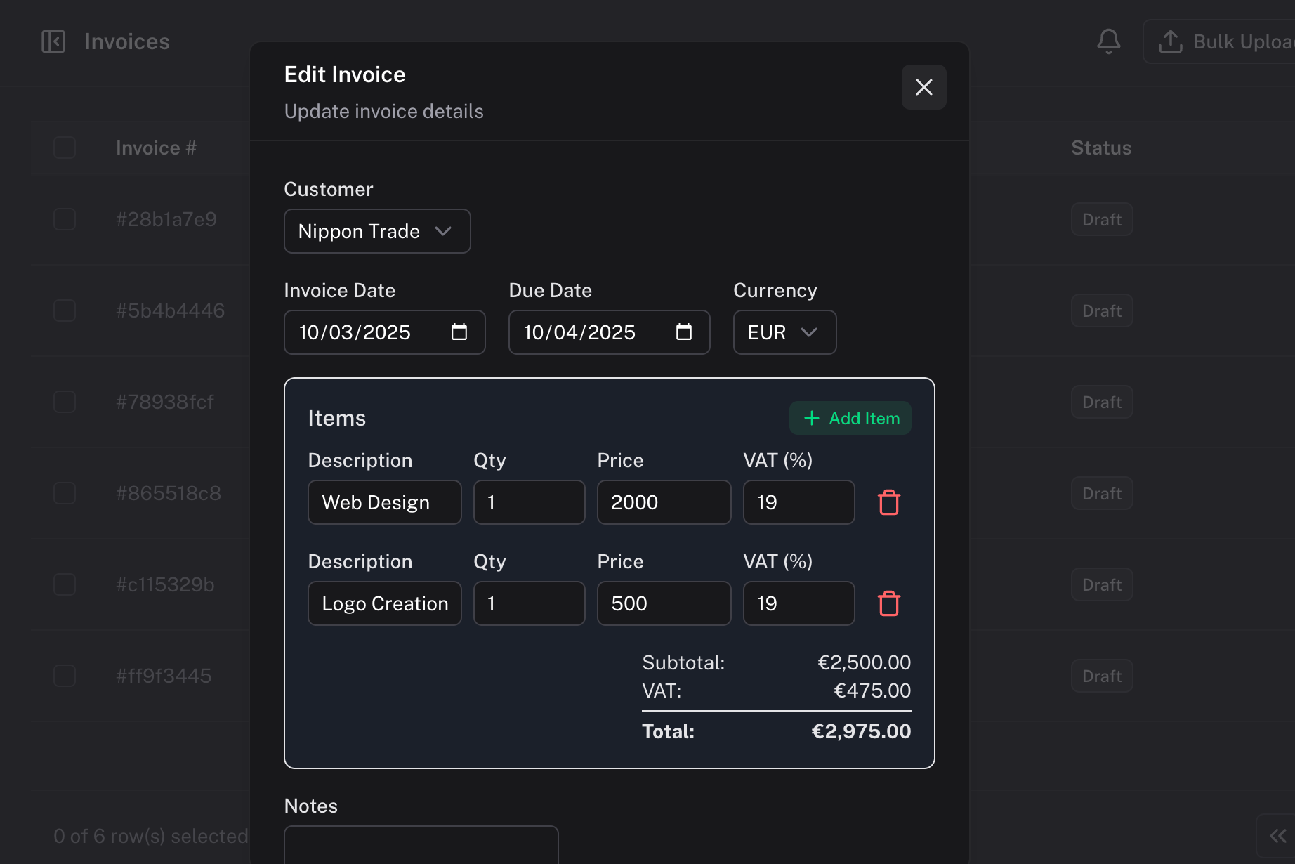 Create Invoice