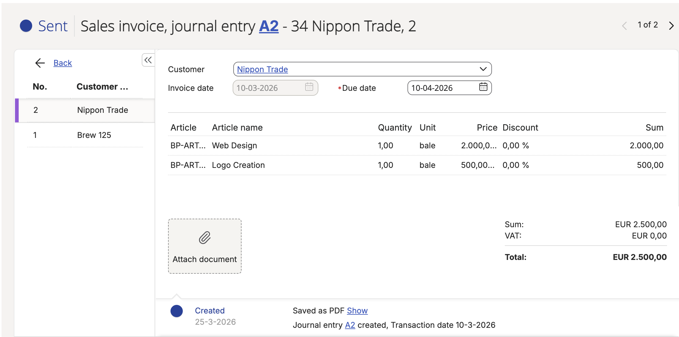 Invoice in Visma