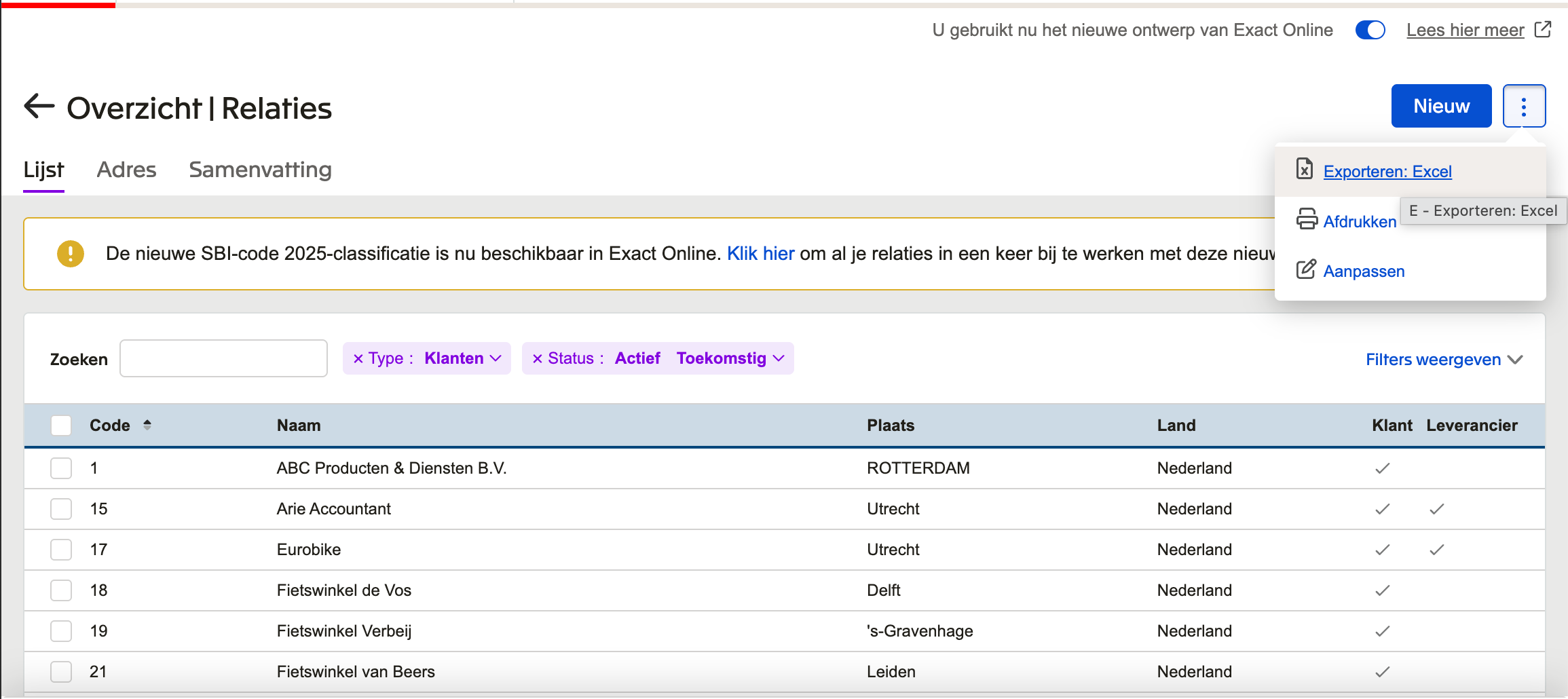Export Customers