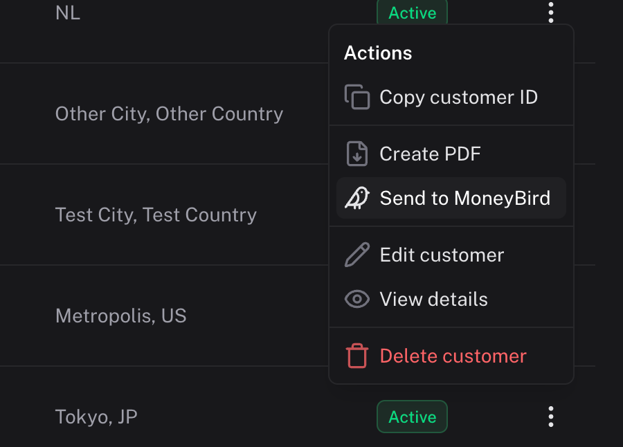 Send Customer