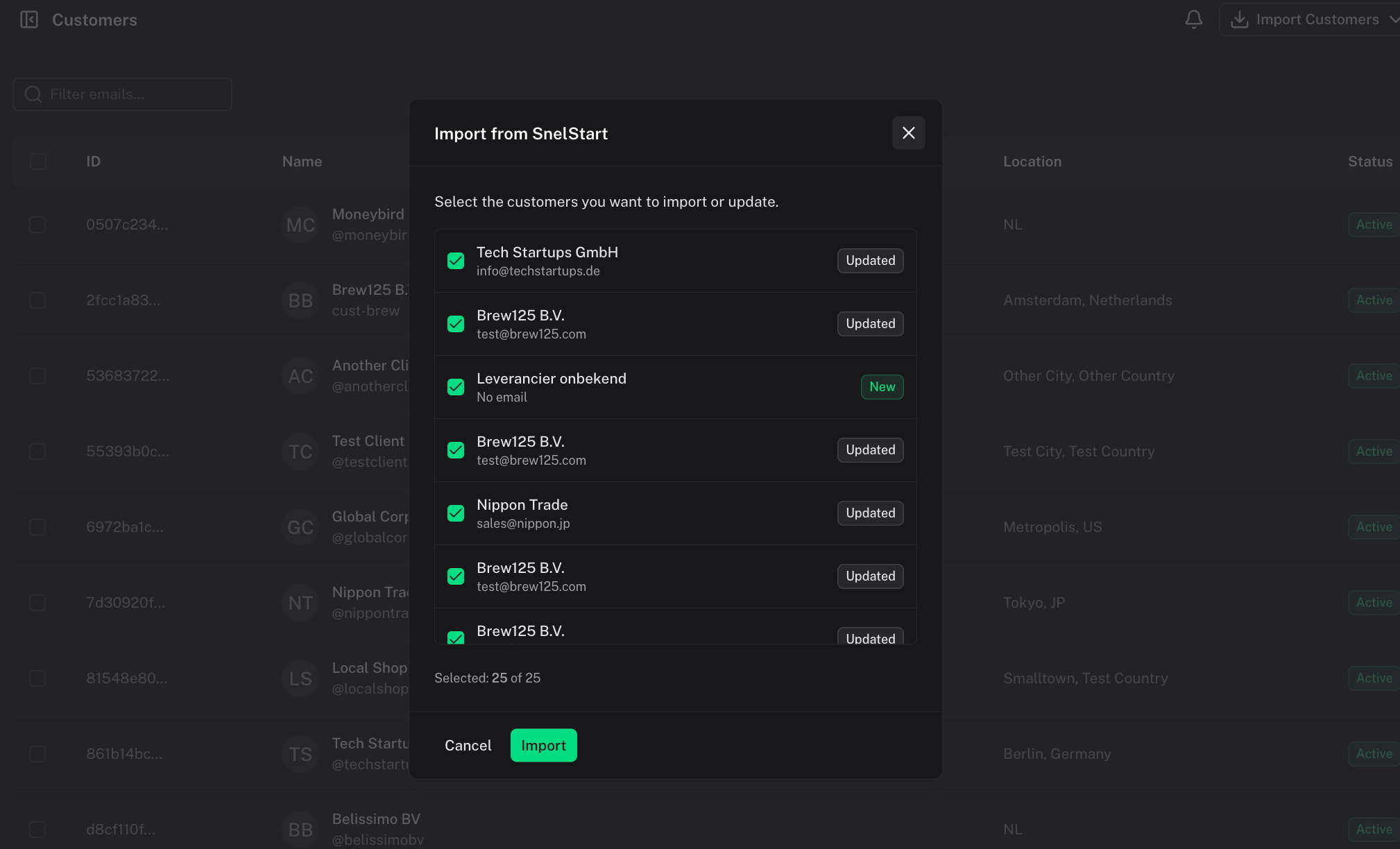 Export Customers