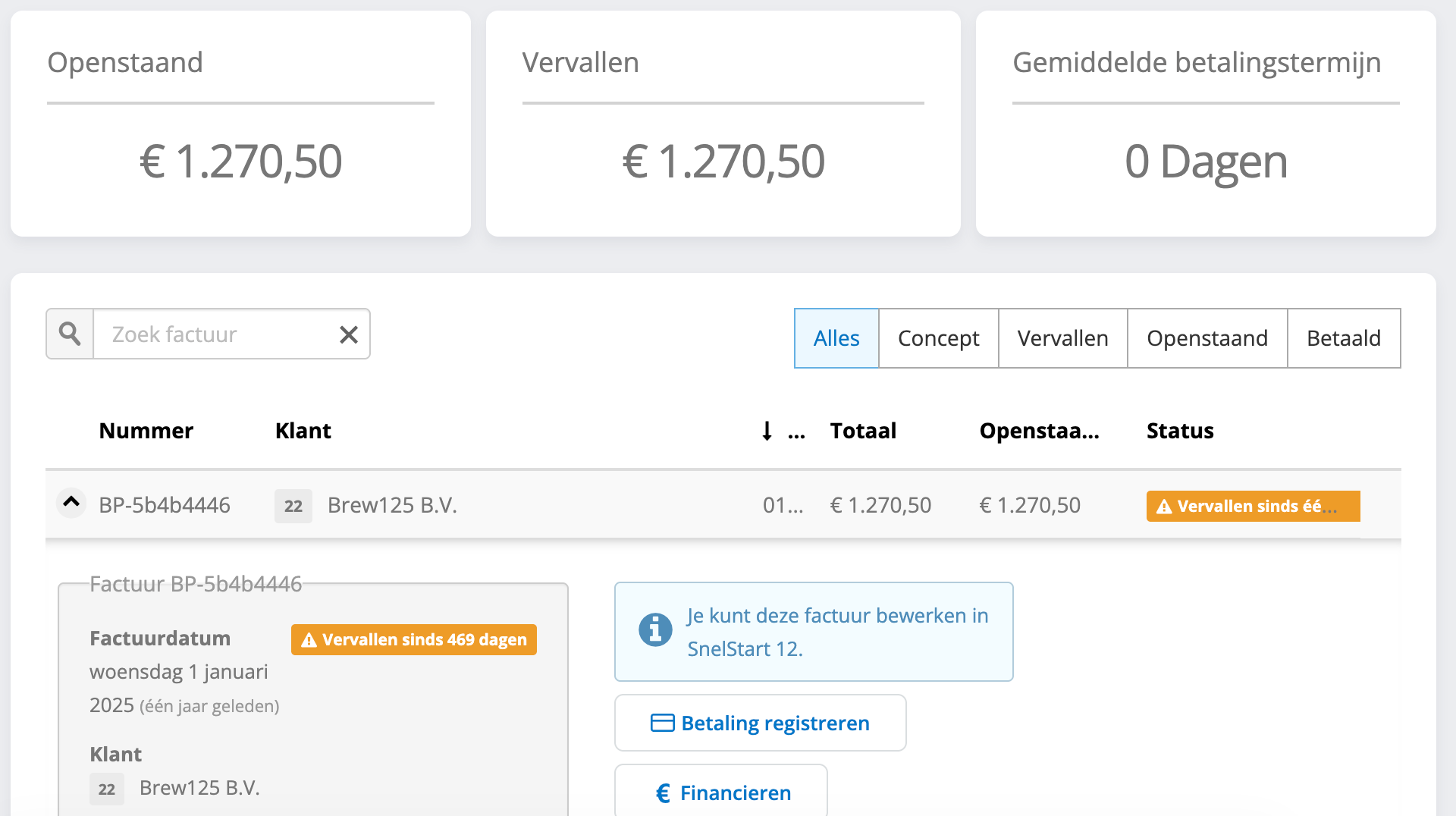 Invoice in SnelStart